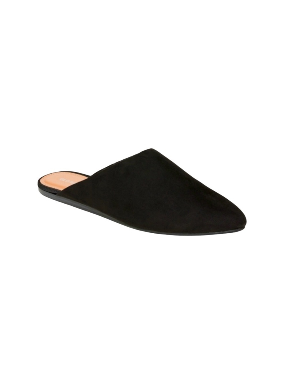 Black Round Toe Faux Suede Mule Slide Shoes
